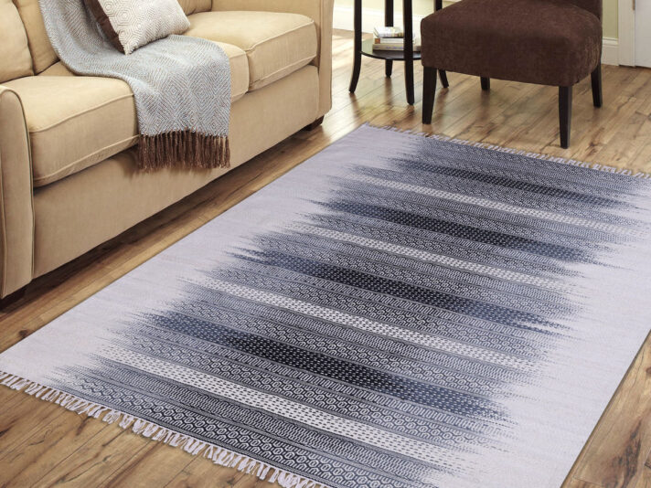 Natural Black And Geometric Pattern, Wool PEQURA Rug