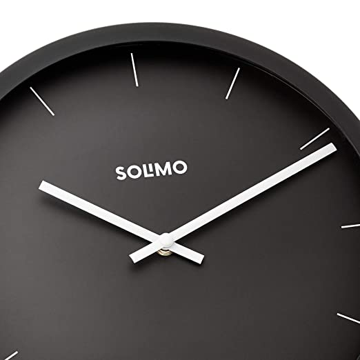 Amazon Brand - Solimo Wood Abstract 12" Silent Movement Wall Clock (Sheer Black Frame) - Image 2