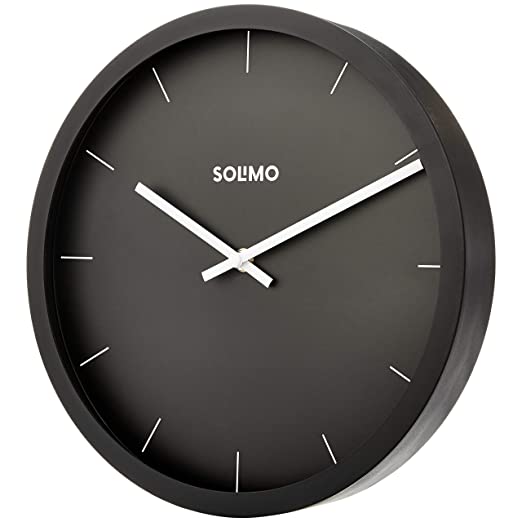 Amazon Brand - Solimo Wood Abstract 12" Silent Movement Wall Clock (Sheer Black Frame) - Image 3