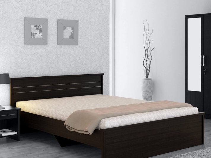 Kosmo Carnival Queen Size Bed in Natural Wenge Finish