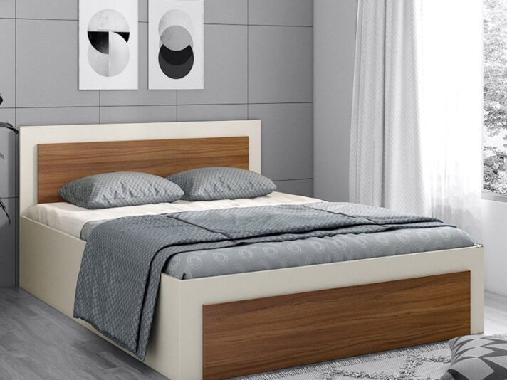 Dimora King Size Bed with Hydraulic Storage in Frosty White Colour