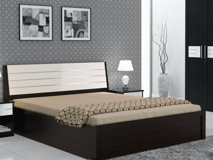 Kosmo Viva King Size Bed with Hydraulic Storage Natural Wenge Finish