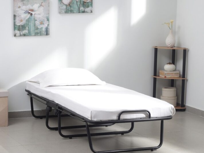 Metallika Istanbul Folding Bed with Mattress in Black Colour