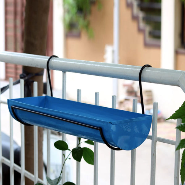 Set of 2 Hanging Railing Pots with Stand - Image 3