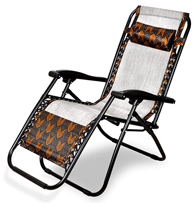 STAR WORK Zero Gravity Chair, Lawn Chair Recliner Lounge, Portable Camping Folding Beach Chair with Removable Pillow (Doublecolor)